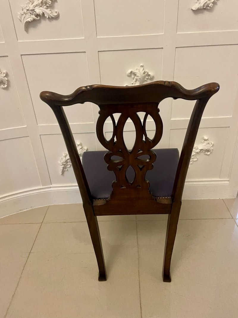 Outstanding Quality Set of 8 Antique Victorian Carved Mahogany Dining Chairs - Image 21